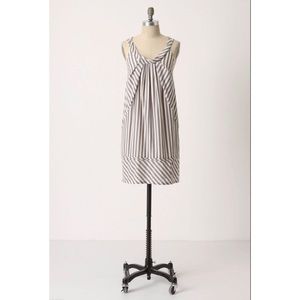 Anthropologie Maeve Gray White Striped Shift Dress